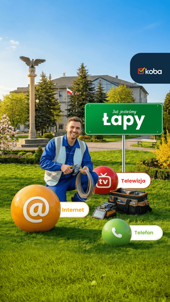 Światłowód w miejscowości Łapy
