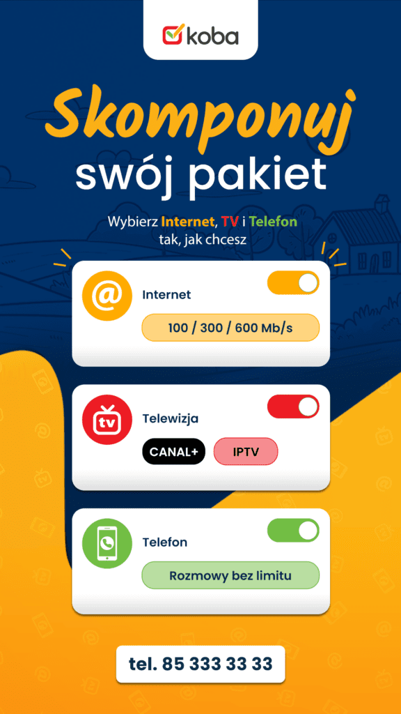 Skomponuj swój pakiet internet, telewizja i telefon